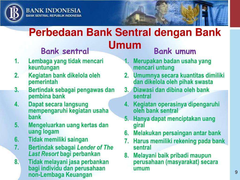 Apa Perbedaan Bank Sentral dan Bank Umum? - Versus Beda